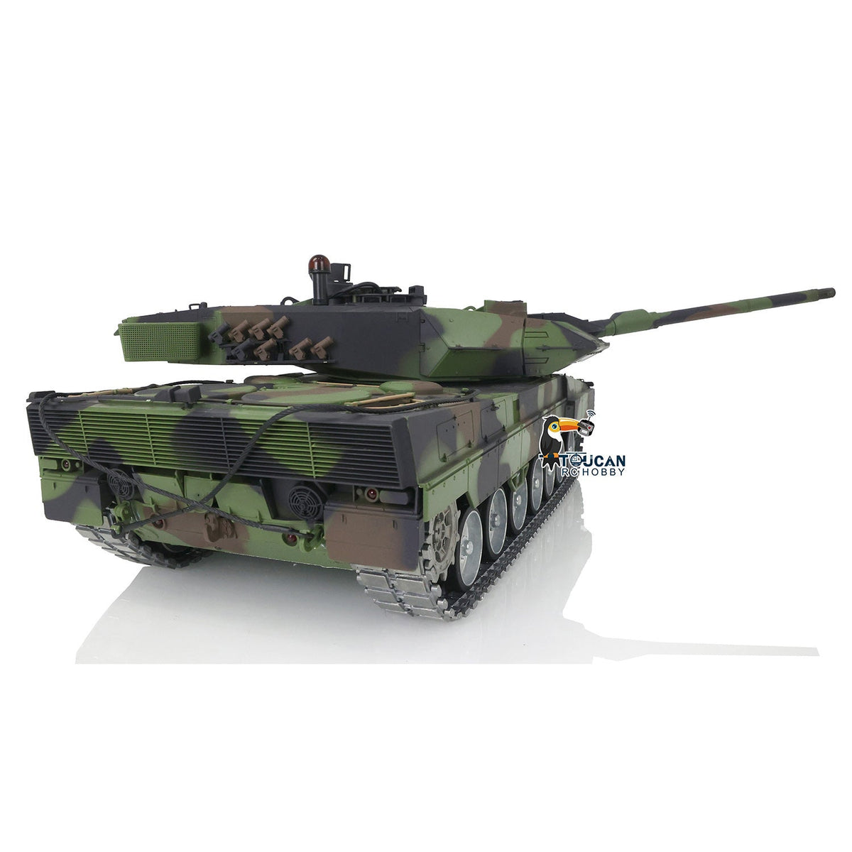 TOUCAN RC HOBBY Heng Long 1/16 TK7.0 3889 Leopard2A6 RTR RC Tank FPV Barrel Recoil BB IR Smoke 360 Degrees Turret Metal Tracks Road Drive Idler Wheels Gearbox