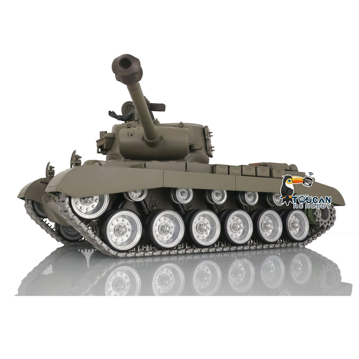 TOUCAN RC HOBBY Heng Long 1/16 TK7.0 Customized USA M26 Pershing 3838 RTR RC Tank FPV BB IR 360 Degrees Turret Smoke Metal Tracks Drive Road Idlers Wheels Gearbox