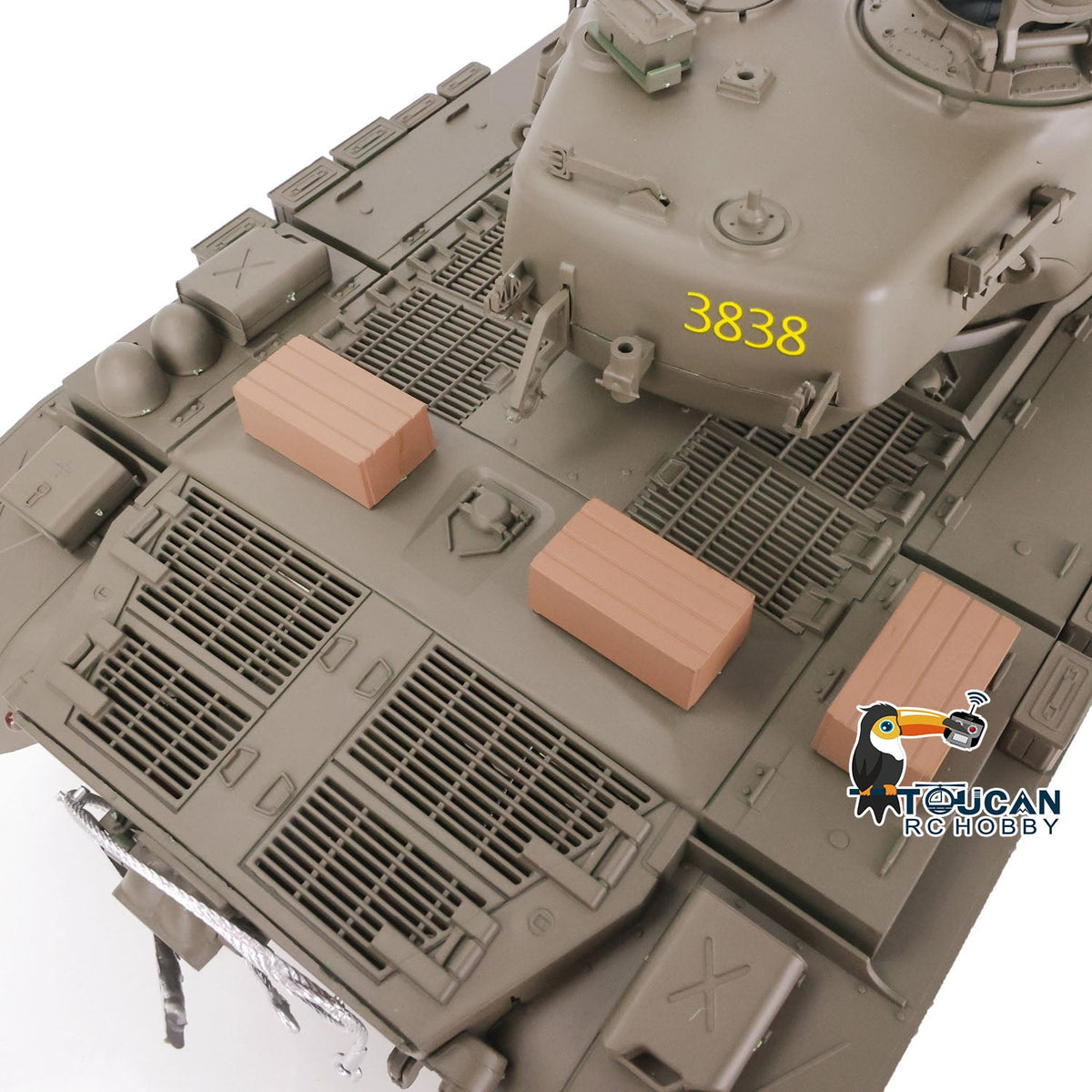 TOUCAN RC HOBBY Heng Long 1/16 TK7.0 Customized USA M26 Pershing 3838 RTR RC Tank FPV BB IR 360 Degrees Turret Smoke Metal Tracks Drive Road Idlers Wheels Gearbox