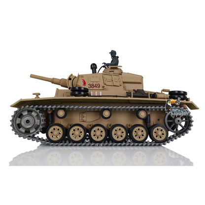 TOUCAN RC HOBBY Heng Long 1/16 Scale 7.0 Upgraded FPV Panzer III H RTR RC Tank 3849 360 Degrees Turret Metal Tracks Barrel Sprocket Wheels FPV