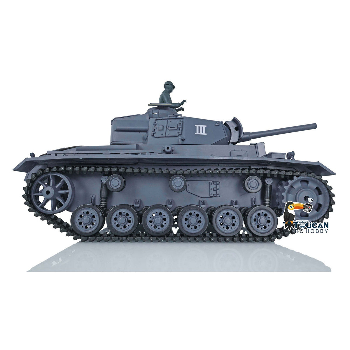 TOUCAN RC HOBBY Heng Long 1/16 Plastic 7.0 3848 3849 Panzer III H L RC Tank FPV 360 Degree Turret Infrared System BB Smoke Steel Driving Gearbox Metal Barrel