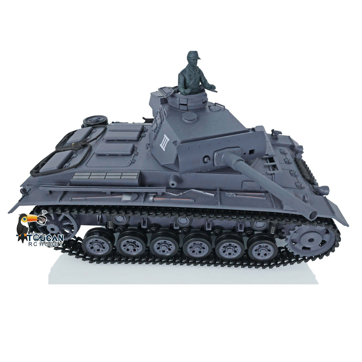 TOUCAN RC HOBBY Heng Long 1/16 Plastic 7.0 3848 3849 Panzer III H L RC Tank FPV 360 Degree Turret Infrared System BB Smoke Steel Driving Gearbox Metal Barrel