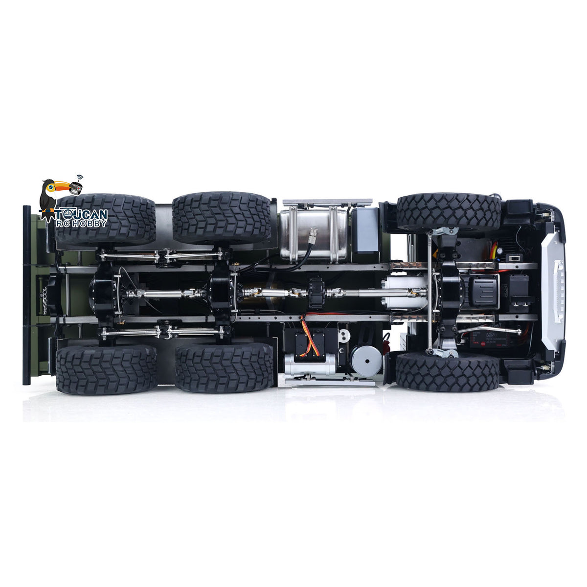 TOUCAN RC HOBBY MODO 1/14 6x6 ferngesteuerter hydraulischer Muldenkipper aus Metall, 2-Gang-Schaltgetriebe, RC-Kipper-Modell mit Differentialsperren, Funkfernsteuerung, Licht- und Soundsystem