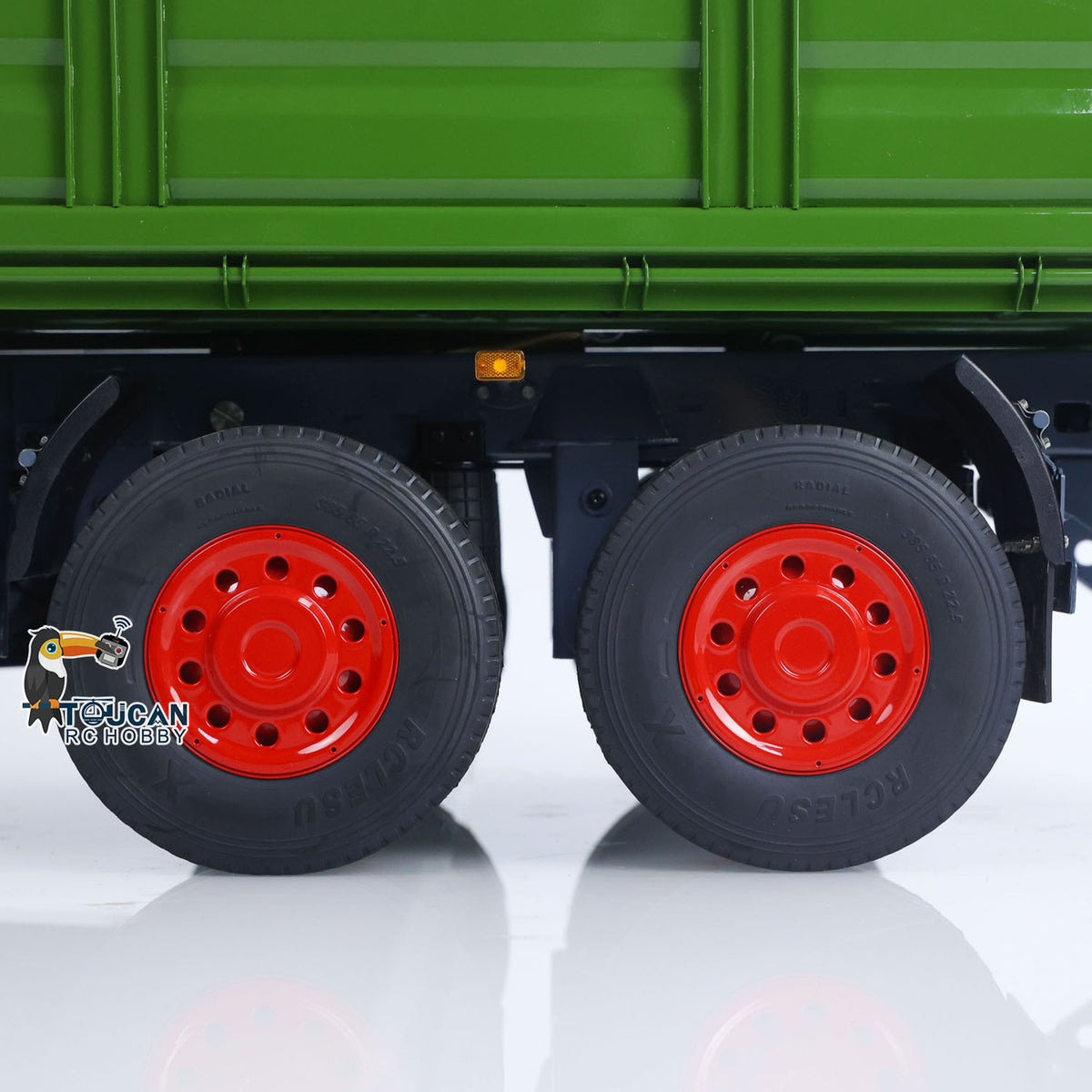 TOUCAN RC HOBBY LESU A0051 1/14 Metal Hydraulic RC Full Trailer with Electric Support Legs LED Lights for RC Tractor Trucks Backyard Fun