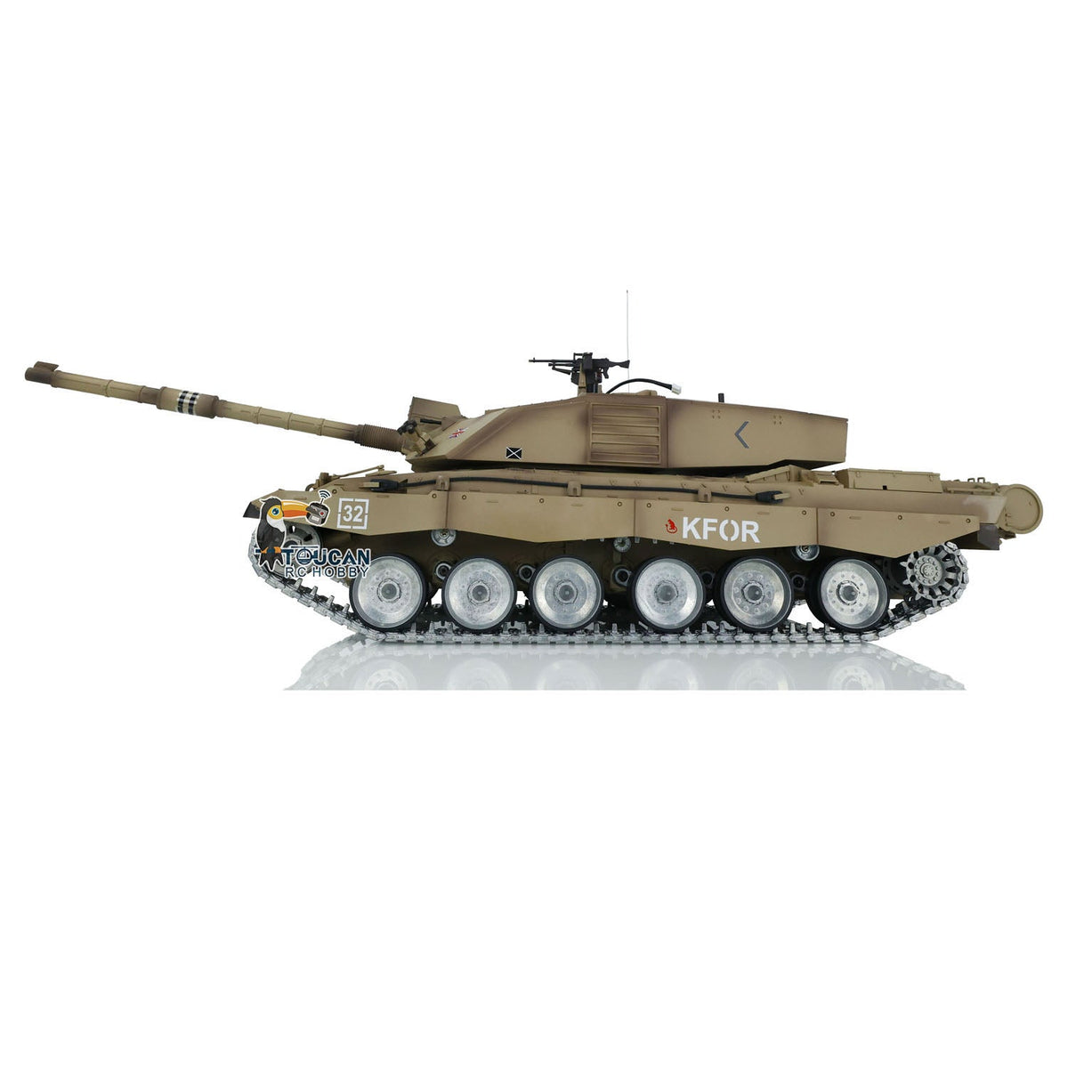 TOUCAN RC HOBBY Heng Long 1/16 TK7.0 Professional British Challenger II 3908 RTR RC Tank 360 Degrees Turret IR BB Smoke Metal Sprockets Idlers Road Wheels Single Rubber Tracks