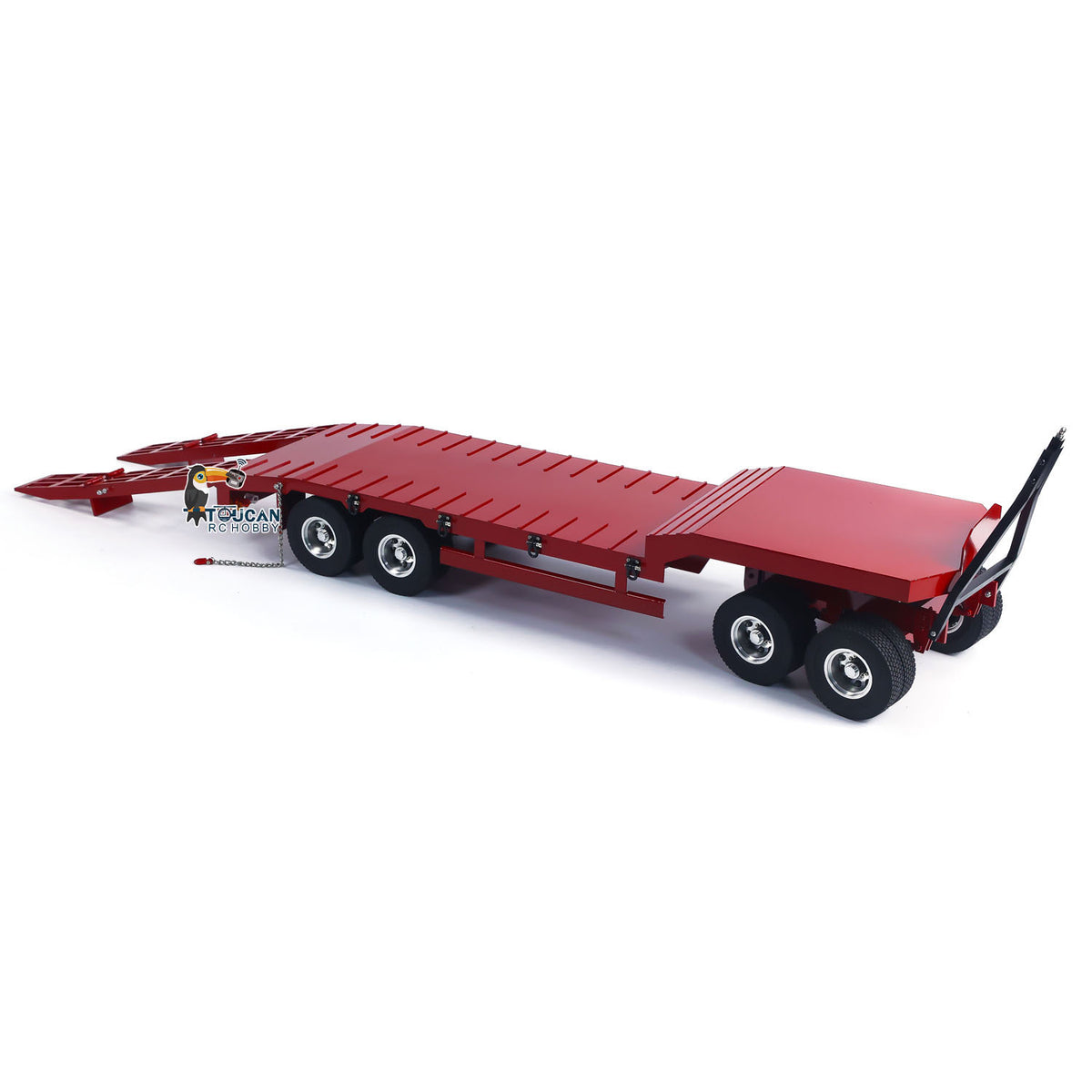 TOUCAN RC HOBBY HHG Model Metal 4-axle Full Trailer for 1/14 RC Tractor Truck Remote Control Car Simulation Hobby Model DIY Electric Tail-board