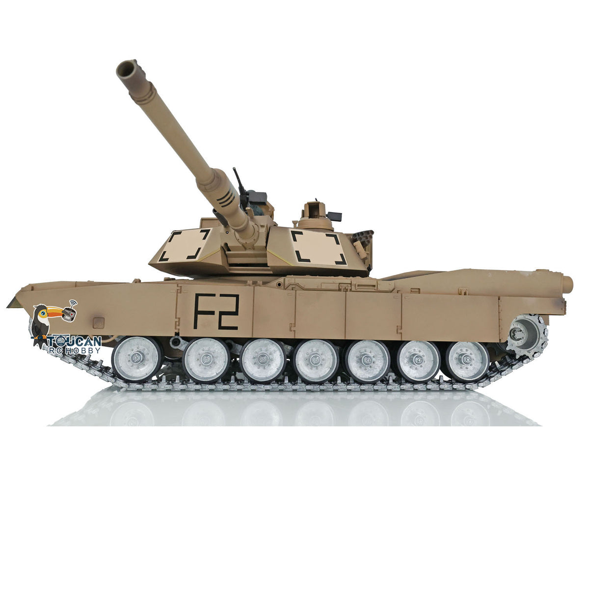 TOUCAN RC HOBBY Heng Long 1/16 RTR RC Tank 3918 M1A2 Abrams Full Metal Painted Chassis TK16 Mainboard IR Ver Smoke Upper Hull FS I6S 360 Turret