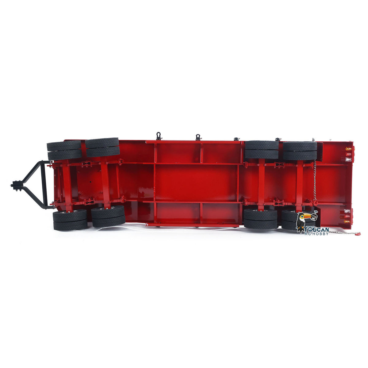 TOUCAN RC HOBBY HHG Model Metal 4-axle Full Trailer for 1/14 RC Tractor Truck Remote Control Car Simulation Hobby Model DIY Electric Tail-board