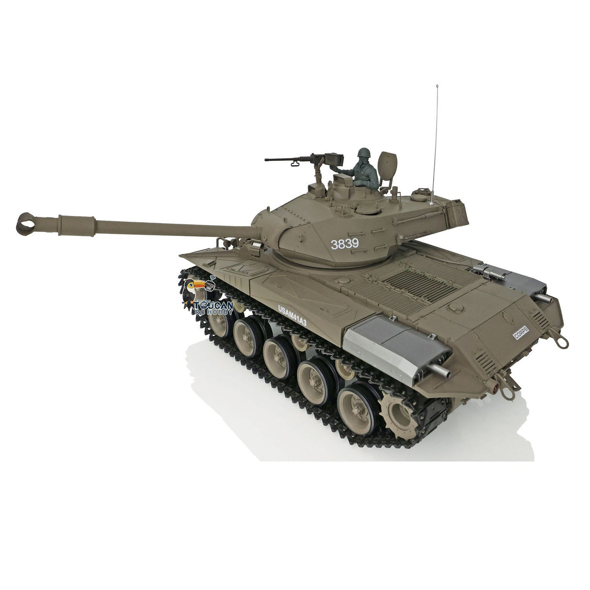 TOUCAN RC HOBBY Heng Long 1/16 Char RC USA Walker Bulldog 3839 RTR TK7.0 en plastique, FPV, tourelle 360 degrés, fumée, billes BB, infrarouge, sons, lumières, boîte de vitesses en acier