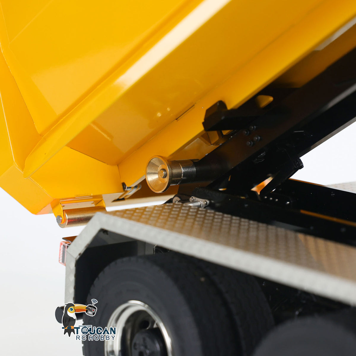 TOUCAN RC HOBBY LXY G88 1/14 Metal 8x8 RC Hydraulic Roll On Off Dump Truck PNP U-Shaped High Bucket 3 Speed Transmission Differential Lock Light Sound ST8 Controller for Construction Collectors
