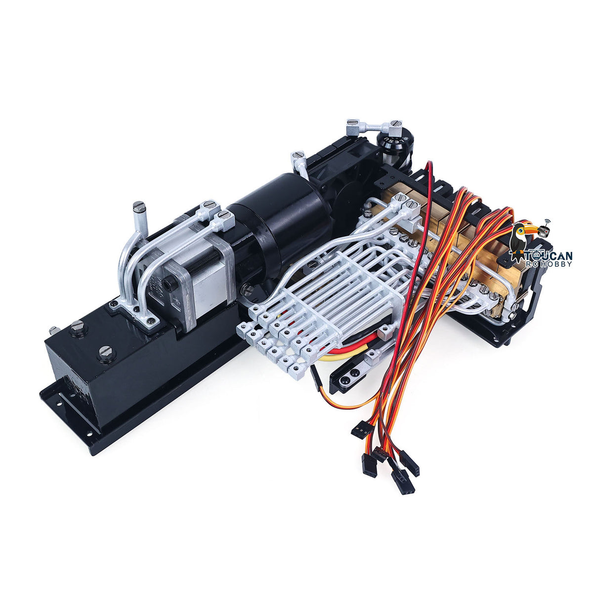 TOUCAN RC HOBBY LESU Aoue LR945 1/14 Metal RC Hydraulic Excavator B0017 KIT/PNP CNC 7CH Valve 3-arm Digger LED Lights Electronic Display for Professional Construction Truck Model Collectors DIY