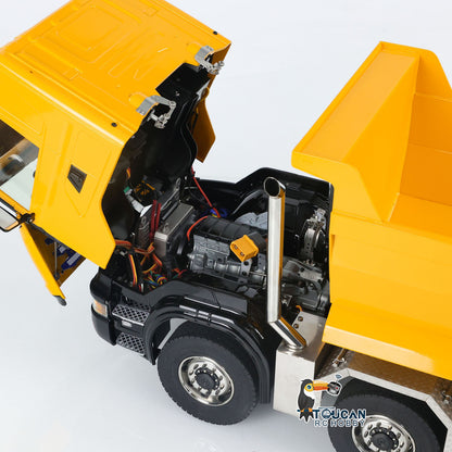 TOUCAN RC HOBBY LXY G88 1/14 Metal 8x8 RC Hydraulic Roll On Off Dump Truck PNP U-Shaped High Bucket 3 Speed Transmission Differential Lock Light Sound ST8 Controller for Construction Collectors