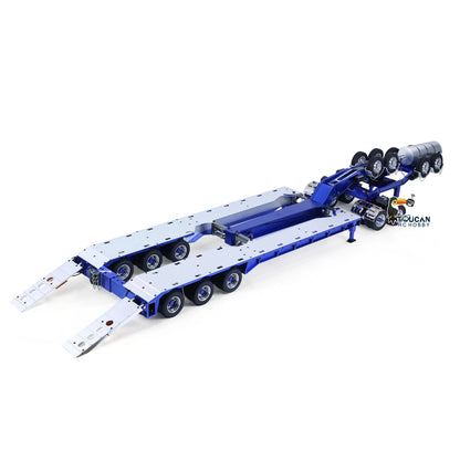 TOUCAN RC HOBBY JDModel 1.5M Metal Drake Trailer Lowboy Semi Trailer JDM-2 for 1/14 RC Tractor Truck DIY Remote Controlled Truck Construction Vehicle Hobby Models