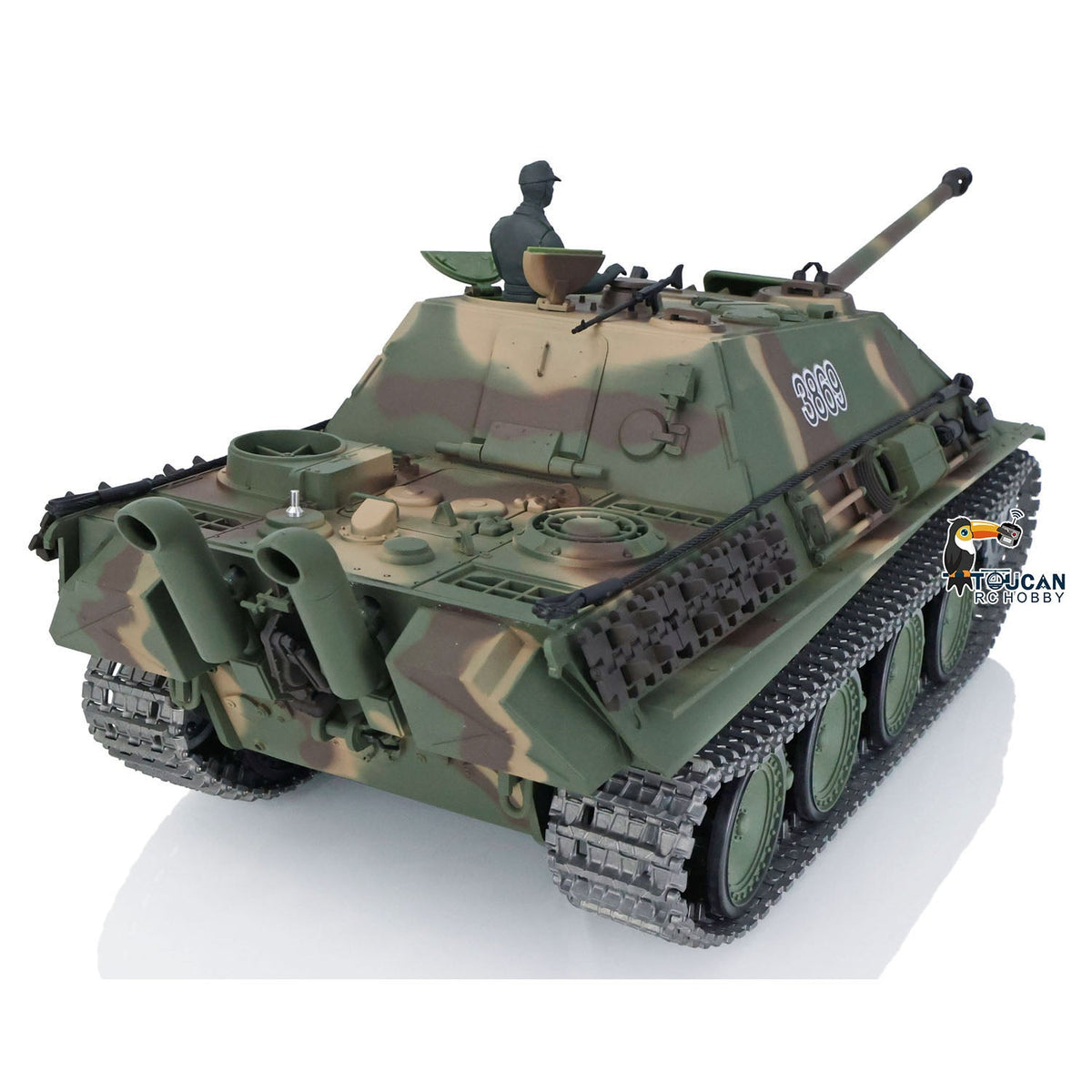 TOUCAN RC HOBBY Heng Long 1/16 TK7.0 Promotion German Jadpanther 3869 RTR RC Tank FPV Infrared Combat Smoke BB Unit Metal Sprockets Idlers Wheels Tracks Steel Gearbox