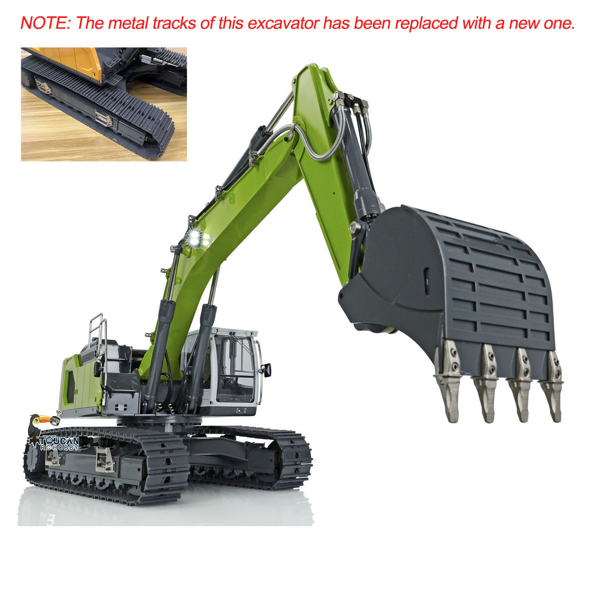 TOUCAN RC HOBBY XDRC 945 1/14 Metal RC RTR Hydraulic Excavator Brushless Driving Motor Quick Coupler I6S Controller Rotating Light for Construction Vehicle Collectors