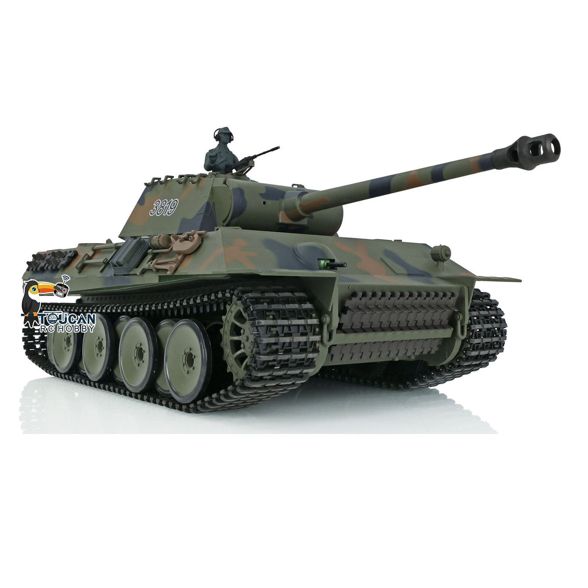 TOUCAN RC HOBBY Heng Long 1/16 TK7.0 Plastic German Tiger I Panther RTR RC Tank 3818/3819 360 Degrees Turret Infrared Combat BB Sounds Lights Smoke Model