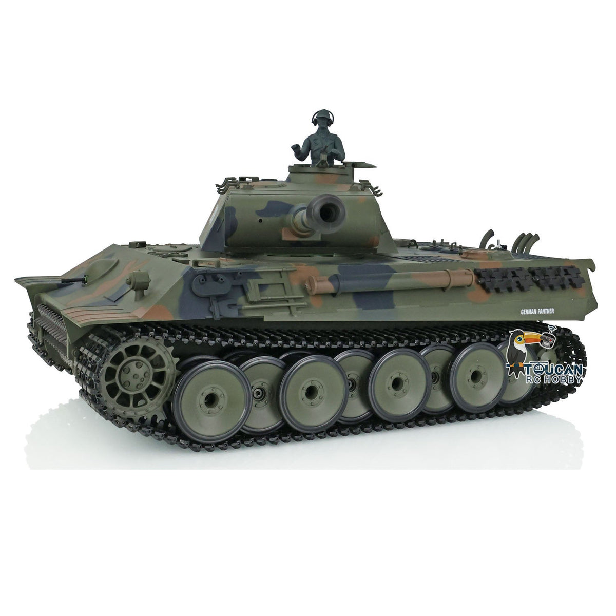 TOUCAN RC HOBBY Heng Long TK7.0 1/16 Plastic German Panther RTR RC Tank 3819 FPV 360 Degrees Turret BB IR Smoke Sounds Lights Metal Steel Driving Gearbox