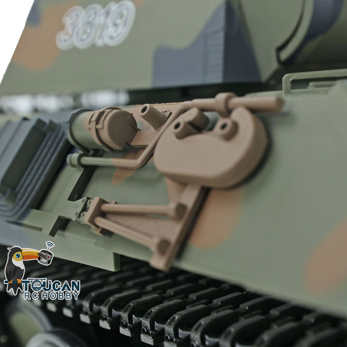 TOUCAN RC HOBBY Heng Long TK7.0 1/16 Plastic German Panther RTR RC Tank 3819 FPV 360 Degrees Turret BB IR Smoke Sounds Lights Metal Steel Driving Gearbox