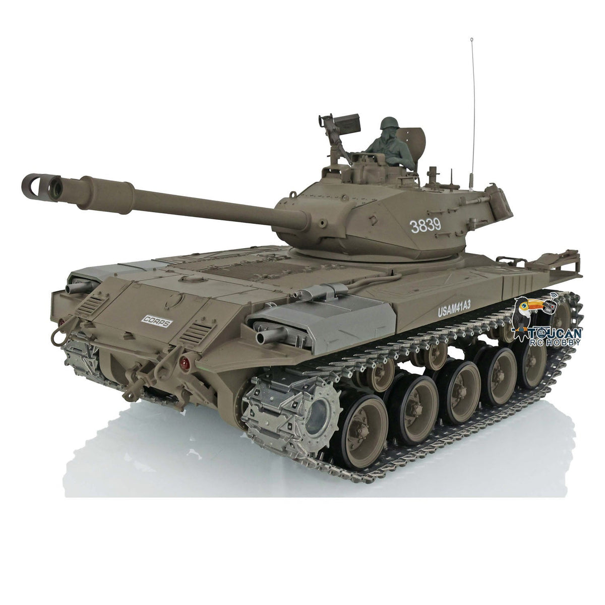 TOUCAN RC HOBBY Heng Long 1/16 TK7.0 USA Walker Bulldog 3839 RTR RC Tank FPV 360 Degrees Turret Smoke IR BB Unit Metal Tracks Gearbox Sprockets Wheels
