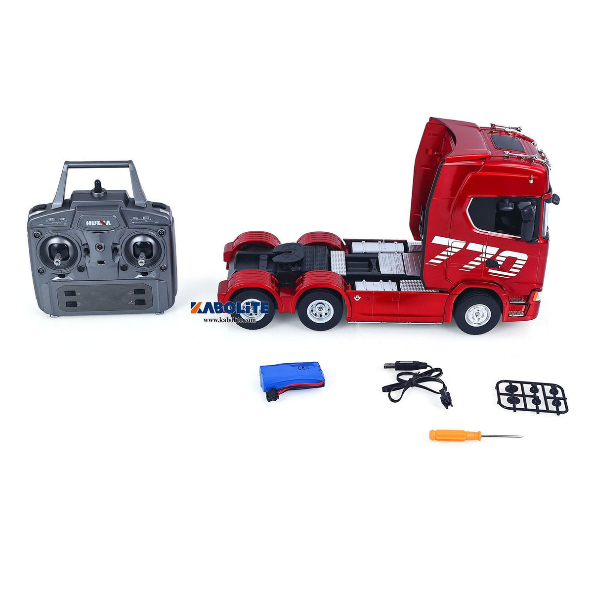 TOUCAN RC HOBBY HUINA 770S 1/18 Plastic 6x4 RC Tractor Truck 1501 PRO with 19CH 2.4G Radio Controller Light Sound for Hobbyists Outdoor Play