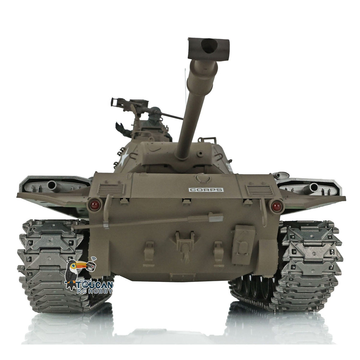 TOUCAN RC HOBBY Heng Long 1/16 TK7.0 3838 USA M26 Pershing 3839 Walker Bulldog M41A3 RTR RC Tank 360 Degrees Turret IR BB Smoke Metal Sprockets Tracks Gearbox