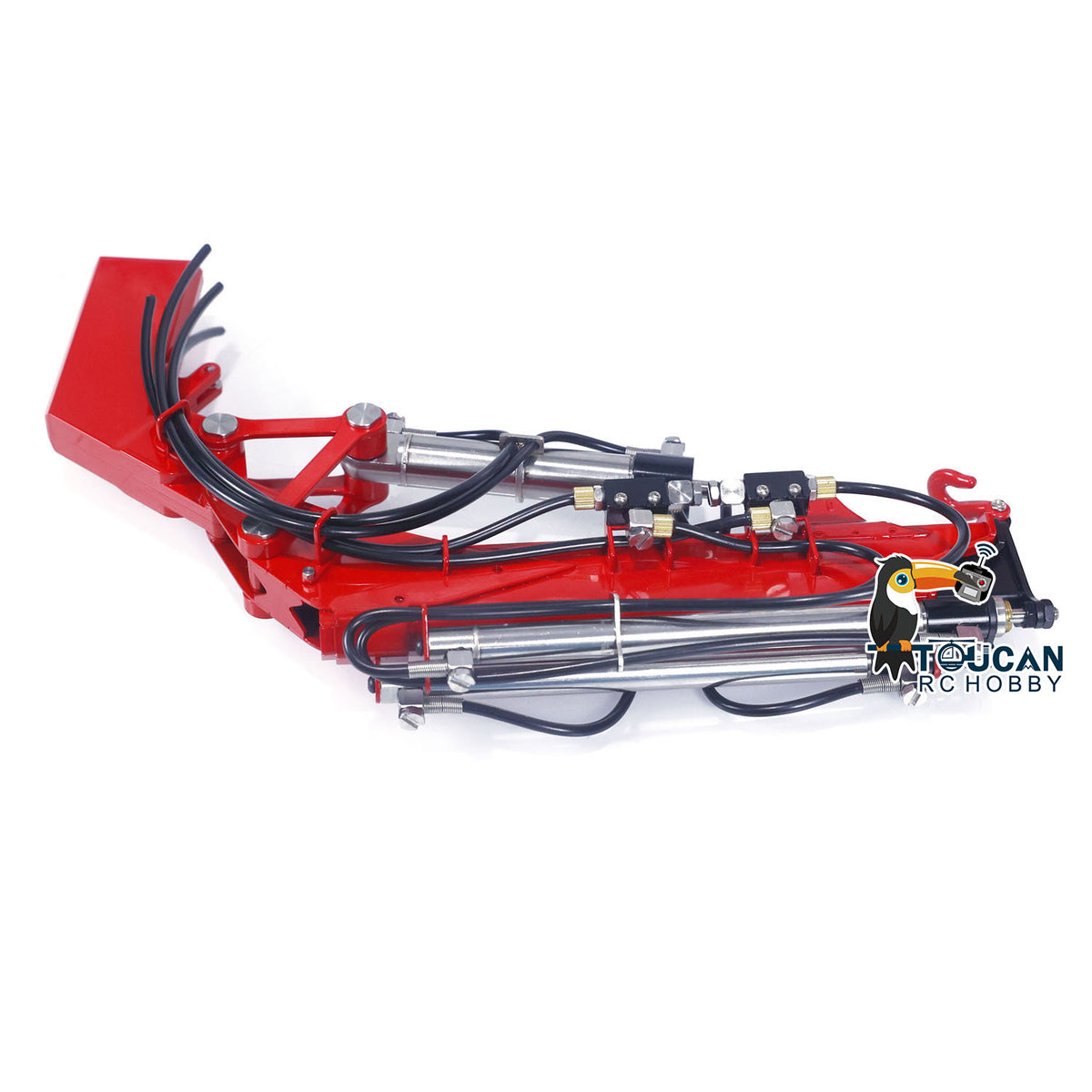 TOUCAN RC HOBBY LESU Metal Orange Peel Grab A0043 with Hydraulic Rotary Cylinder/ Luffing Jib Crane A0044 for 1/14 Crane Truck A0014 RC Dumper Tipper Vehicle DIY for Model Enthusiast