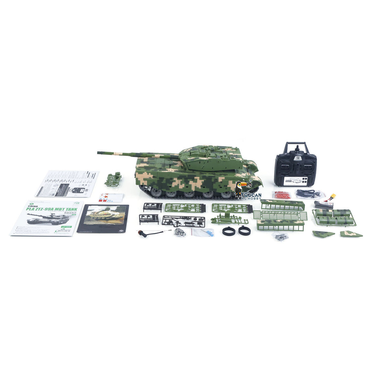 TOUCAN RC HOBBY Heng Long 3899A 1/16 Radio Control Main Battle Tank RC Military Model Infrared Combat Smoking Metal Tracks Idlers Road Wheels
