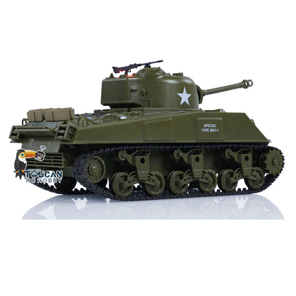 TOUCAN RC HOBBY 1/30 Heng Long Plastic RC Battle Tank Sherman M4A3 3841-01 2.4G Remote Control Panzer Military Vehicles Painted Assembled