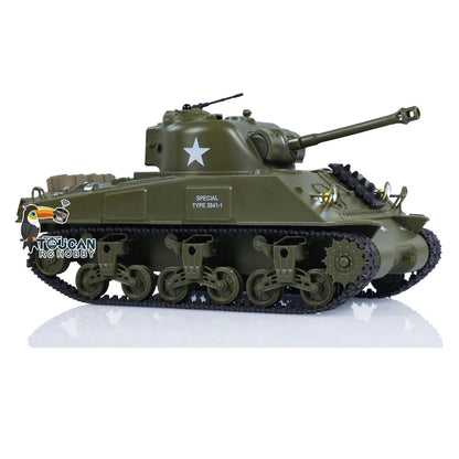 TOUCAN RC HOBBY 1/30 Heng Long Plastic RC Battle Tank Sherman M4A3 3841-01 2.4G Remote Control Panzer Military Vehicles Painted Assembled