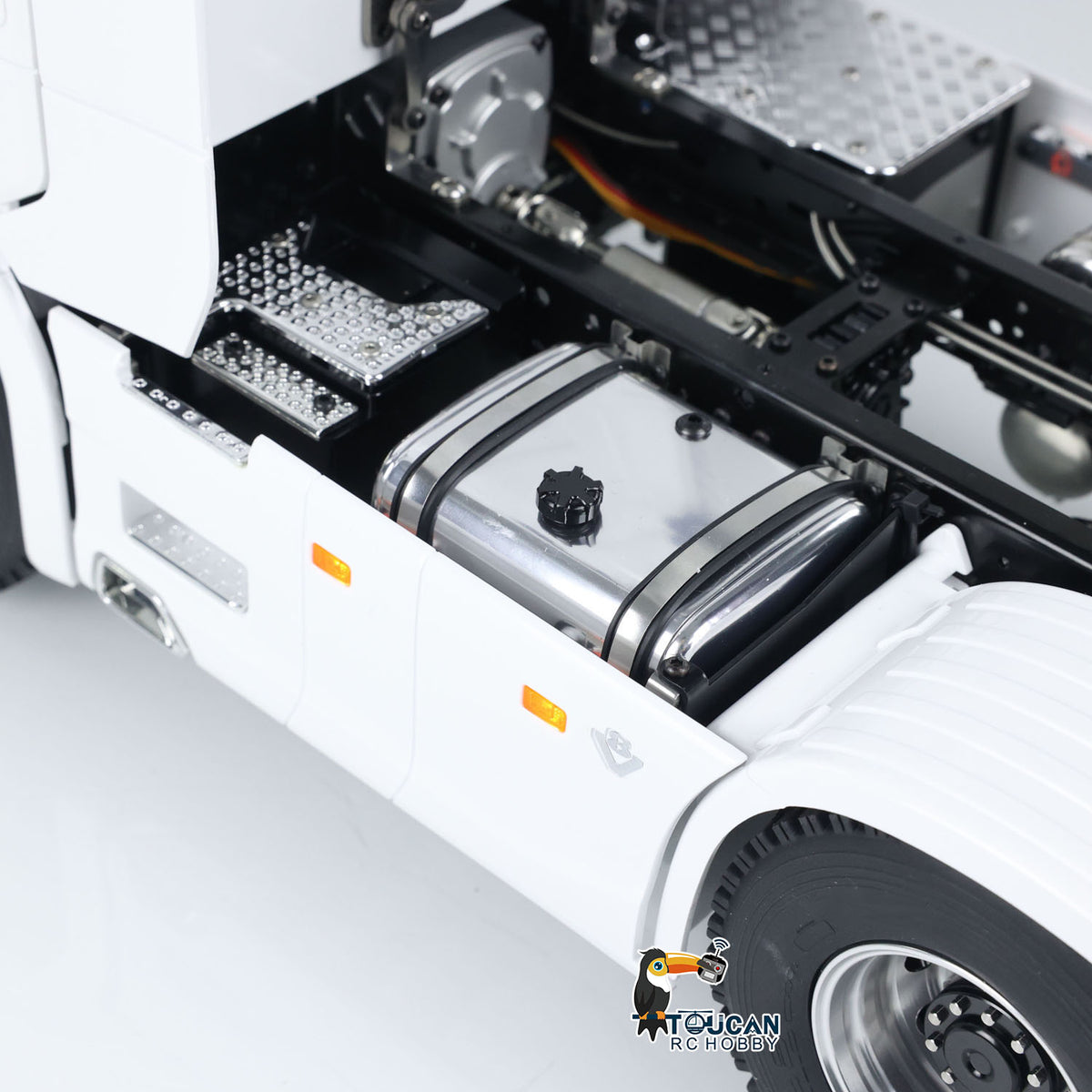 TOUCAN RC HOBBY MODO 1/14 6x6 Metal RC Tractor Truck 770S Remote Control Car Model 2 Speed Transmission Metal Chassis FlySky ST8  CNC Differential Lock Axles Sound Light Motor Servo ESC