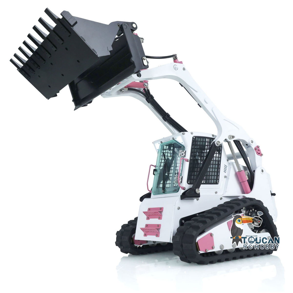 TOUCAN RC HOBBY LESU AOUE LT5 Chargeuse compacte radiocommandée 1/14 en métal, camion de construction hydraulique avec sons, lumières et radiocommande FlySky i6S pour passionnés de modélisme