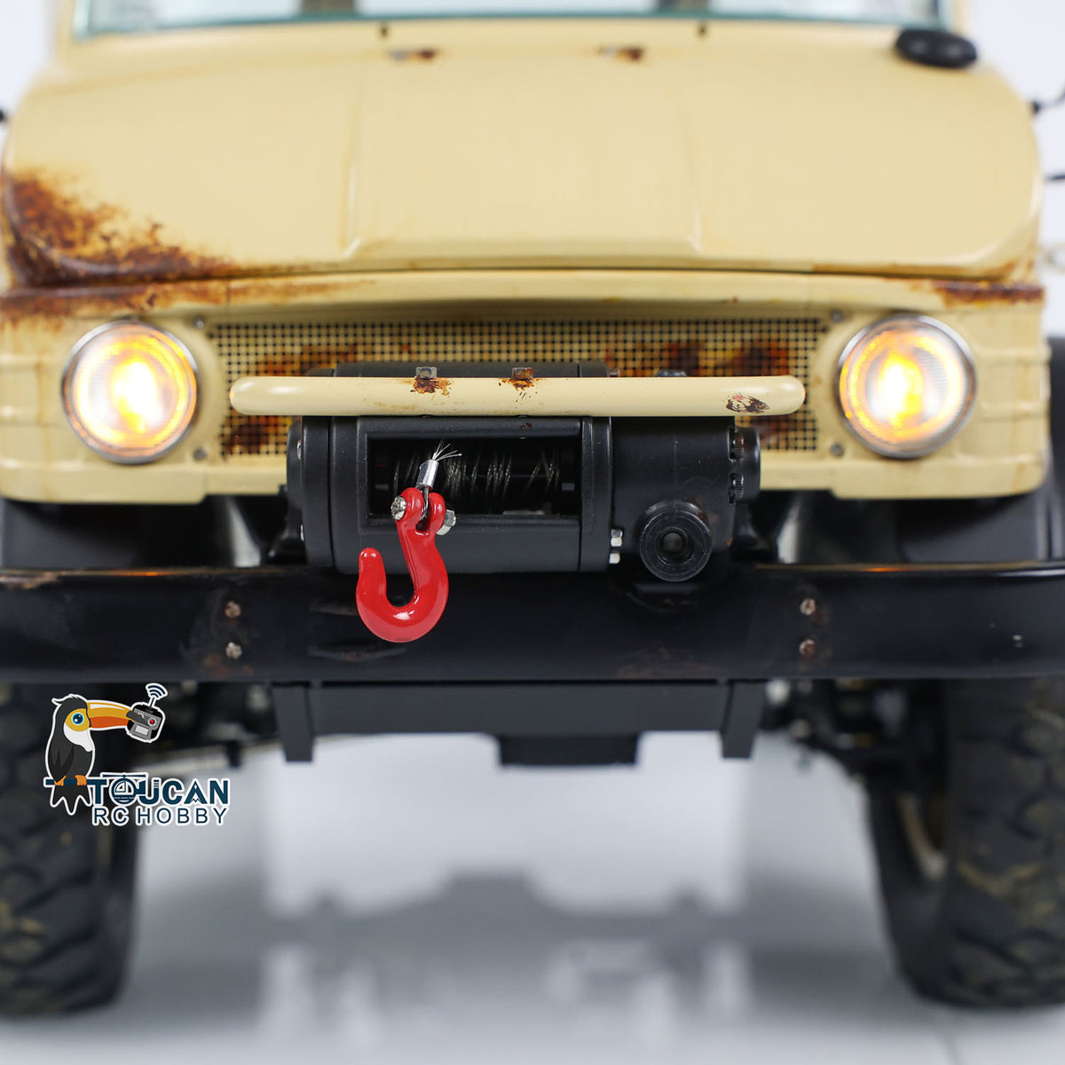TOUCAN RC HOBBY LESU UM406 1/10 RC-Geländewagen aus Metall, 2-Gang-Getriebe, Seilwinde, Leichtmetallfelgen, Sound- und Lichtsystem, FS I6S Fernsteuerung für Outdoor-Hobbyisten