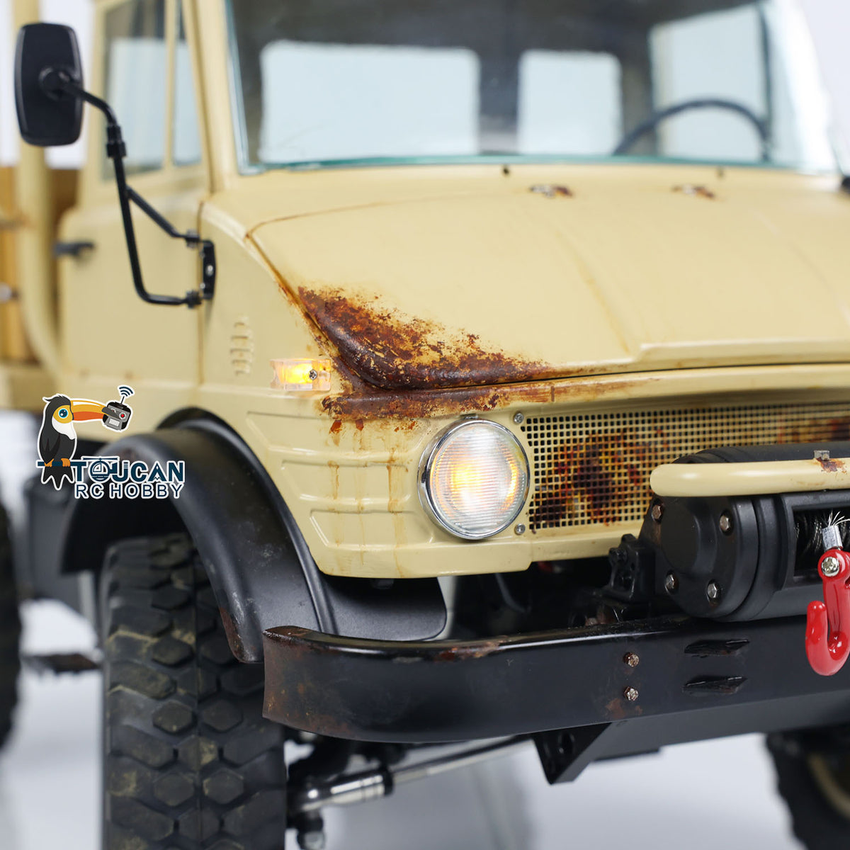 TOUCAN RC HOBBY LESU UM406 1/10 RC-Geländewagen aus Metall, 2-Gang-Getriebe, Seilwinde, Leichtmetallfelgen, Sound- und Lichtsystem, FS I6S Fernsteuerung für Outdoor-Hobbyisten