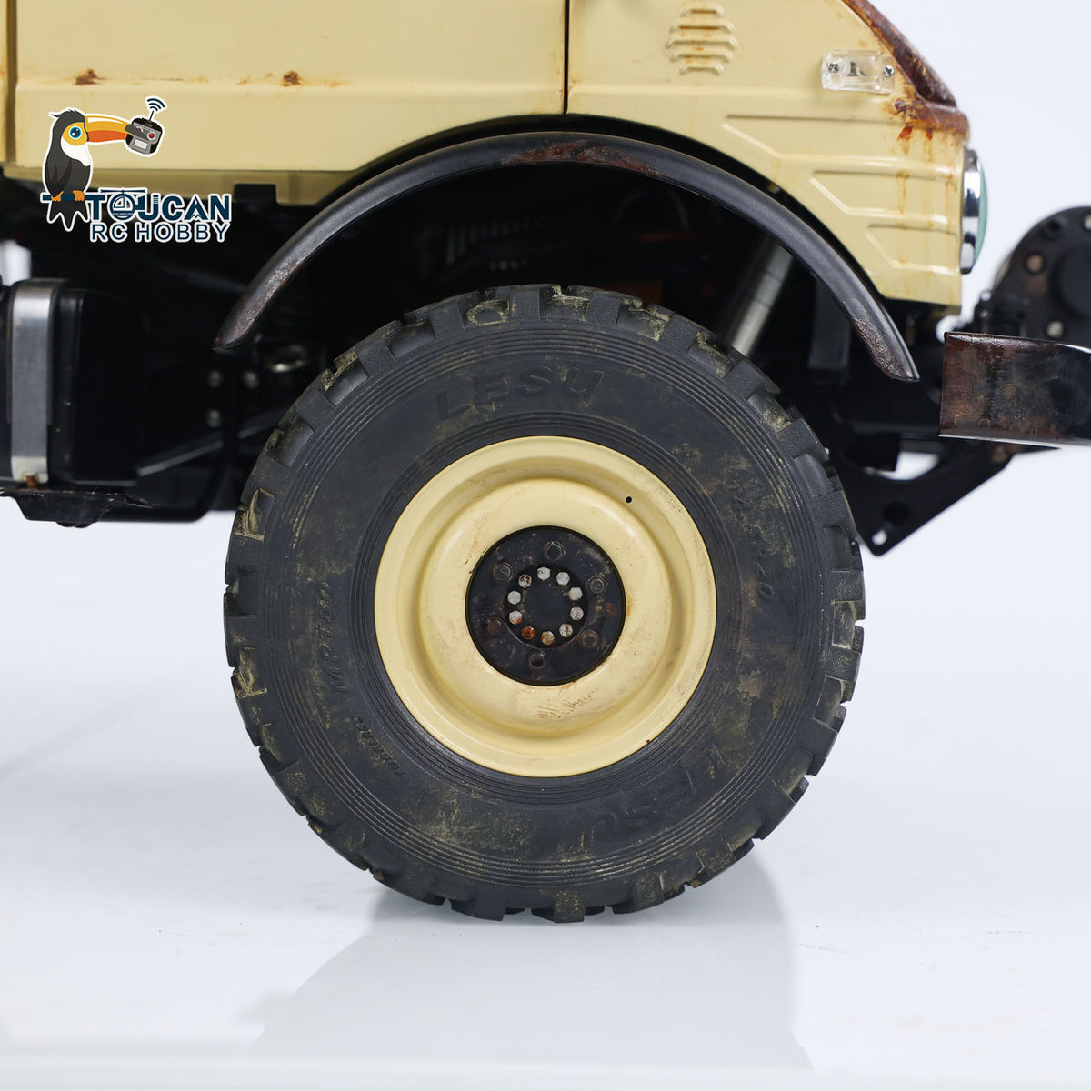 TOUCAN RC HOBBY LESU UM406 1/10 RC-Geländewagen aus Metall, 2-Gang-Getriebe, Seilwinde, Leichtmetallfelgen, Sound- und Lichtsystem, FS I6S Fernsteuerung für Outdoor-Hobbyisten