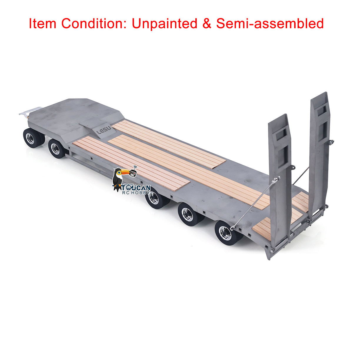TOUCAN RC HOBBY LESU 1/14 Metall RC Tieflader Transportfahrzeug für RC Sattelzug Modell ferngesteuert für Modellbau-Enthusiasten