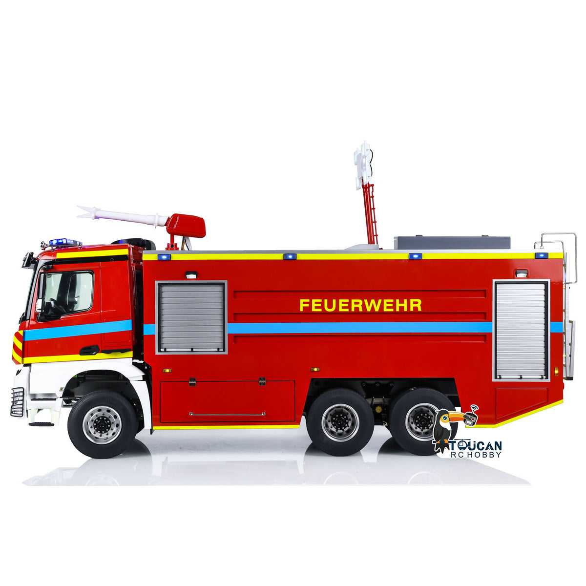 TOUCAN RC HOBBY 1/14 RC Fire Fighting Truck 6x6 Metal Chassis Remote Control Fire RTR Car Model Assembled and Painted 2-speed Transmission