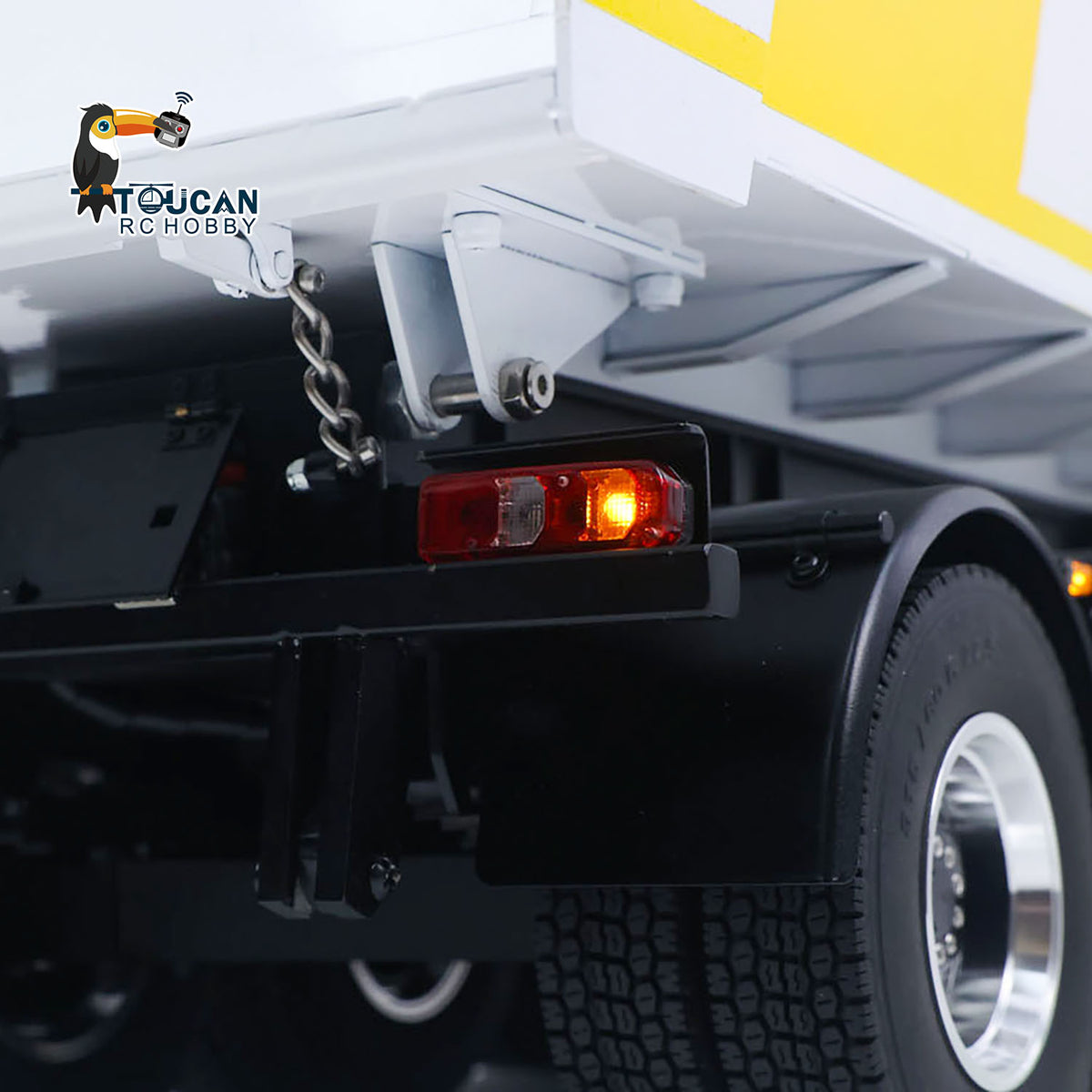 TOUCAN RC HOBBY HHG Model 3 Axles Stainless Steel Hydraulic Semi Trailer W/ Supported Leg Light System for 1/14 DIY Tamiya Remote Control Tractor Truck