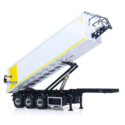 TOUCAN RC HOBBY HHG Model 3 Axles Stainless Steel Hydraulic Semi Trailer W/ Supported Leg Light System for 1/14 DIY Tamiya Remote Control Tractor Truck