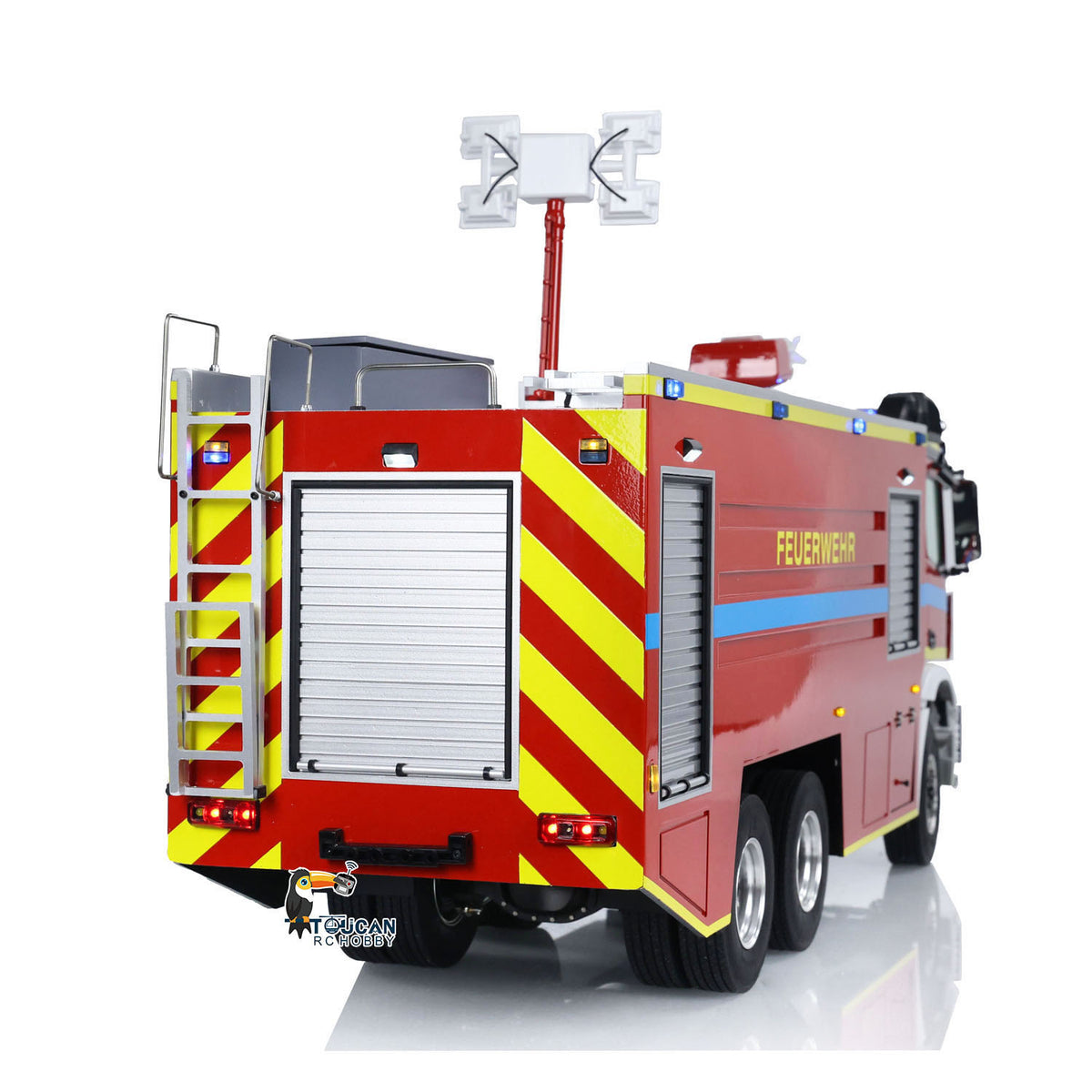 TOUCAN RC HOBBY 1/14 RC Fire Fighting Truck 6x6 Metal Chassis Remote Control Fire RTR Car Model Assembled and Painted 2-speed Transmission