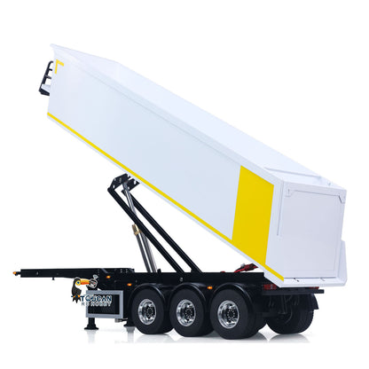 TOUCAN RC HOBBY HHG Model 3 Axles Stainless Steel Hydraulic Semi Trailer W/ Supported Leg Light System for 1/14 DIY Tamiya Remote Control Tractor Truck