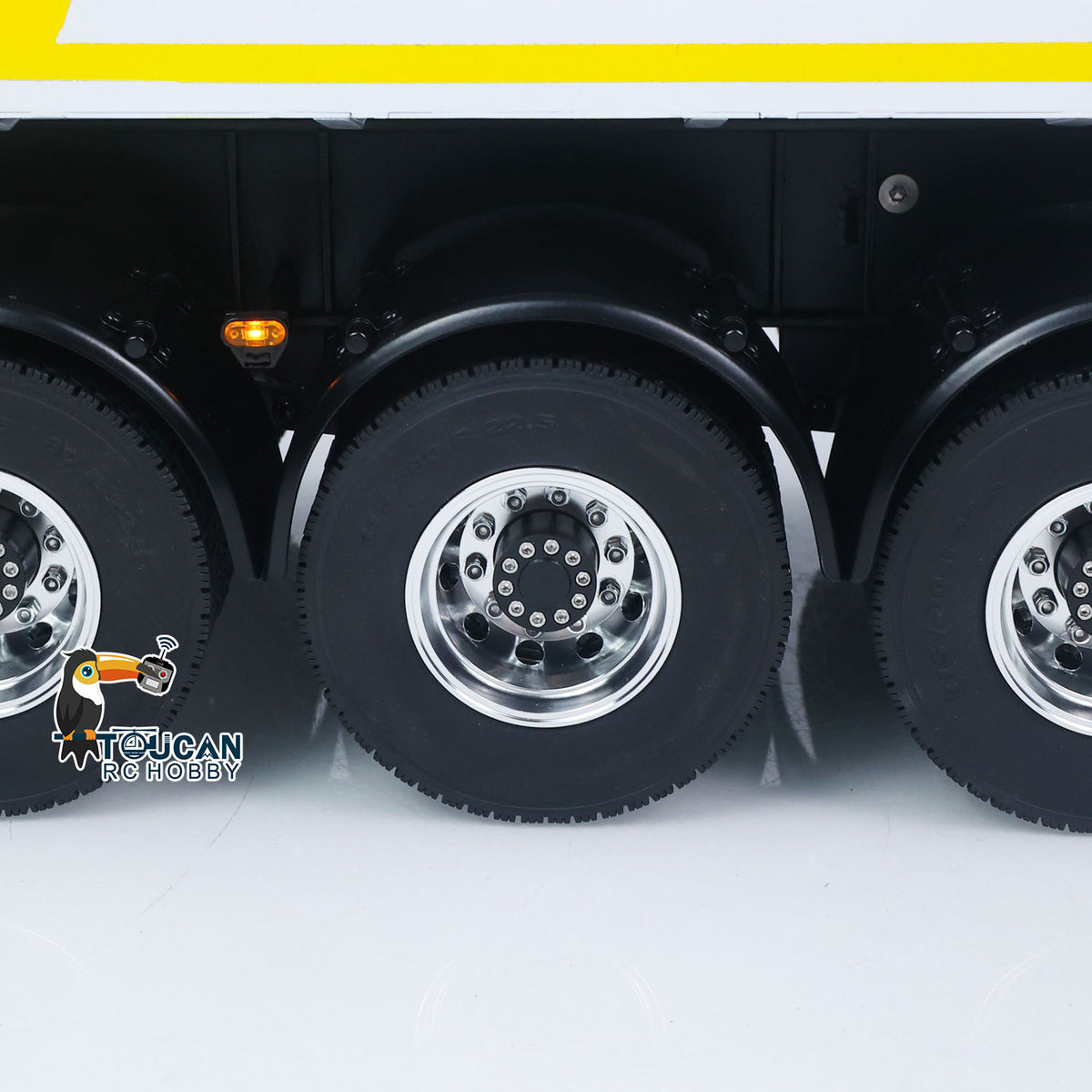 TOUCAN RC HOBBY HHG Model 3 Axles Stainless Steel Hydraulic Semi Trailer W/ Supported Leg Light System for 1/14 DIY Tamiya Remote Control Tractor Truck