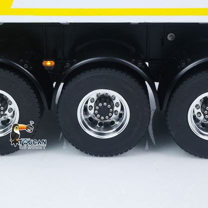 TOUCAN RC HOBBY HHG Model 3 Axles Stainless Steel Hydraulic Semi Trailer W/ Supported Leg Light System for 1/14 DIY Tamiya Remote Control Tractor Truck