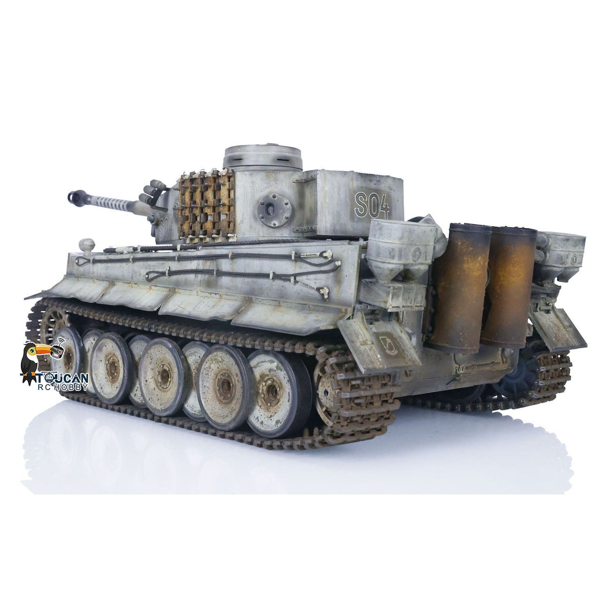 TOUCAN RC HOBBY Heng Long 1/16 TK7.0 3818 Tiger I RTR RC-Panzer FPV 360-Grad-Turm Rohr-Rücklauf Rauch Metallketten Antriebs- und Leiträder Laufrollen handlackiert