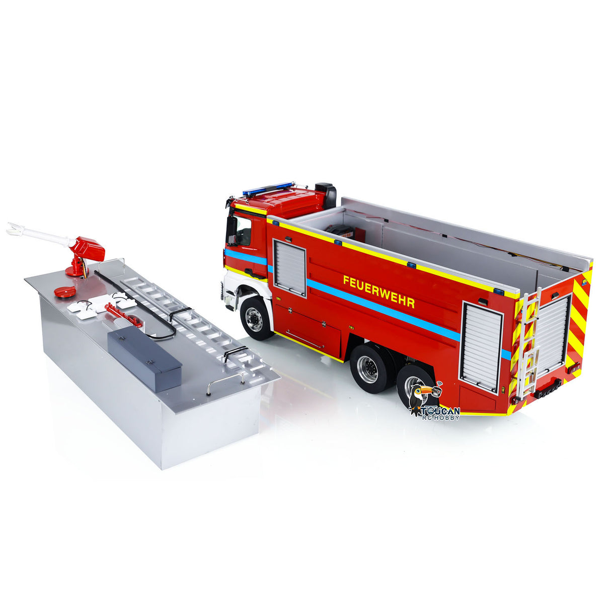 TOUCAN RC HOBBY 1/14 RC Fire Fighting Truck 6x6 Metal Chassis Remote Control Fire RTR Car Model Assembled and Painted 2-speed Transmission