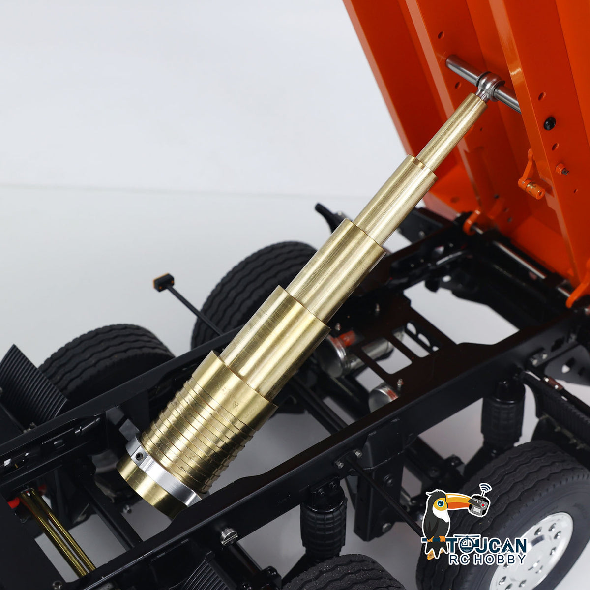 TOUCAN RC HOBBY LESU A0051-C 1/14 Metal Full Dump Trailer 2-Axle Heavy Haul Transport Vehicle Electric Landing Legs LED Lights for RC Tractor Truck DIY Models for Model Enthusiast