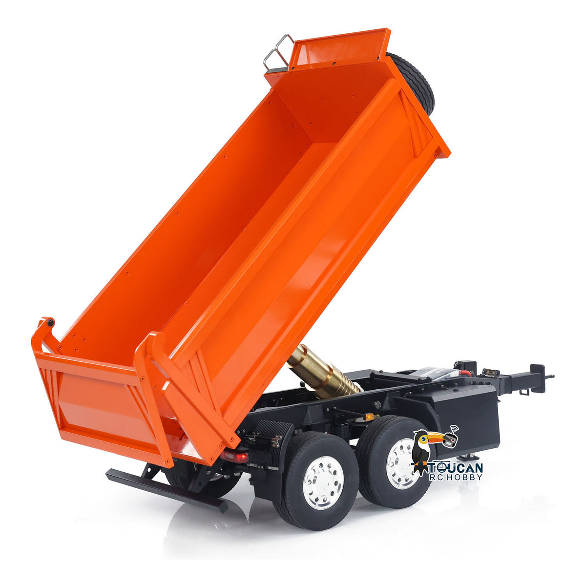 TOUCAN RC HOBBY LESU A0051-C 1/14 Metal Full Dump Trailer 2-Axle Heavy Haul Transport Vehicle Electric Landing Legs LED Lights for RC Tractor Truck DIY Models for Model Enthusiast