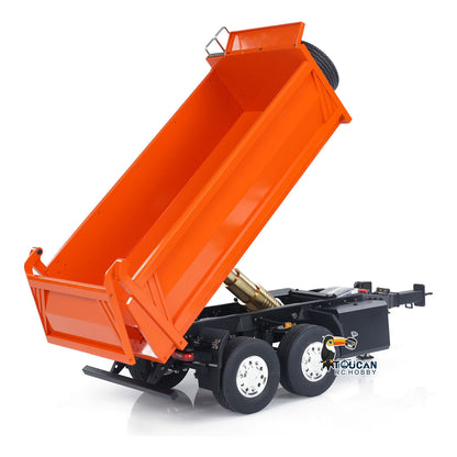 TOUCAN RC HOBBY LESU A0051-C 1/14 Metal Full Dump Trailer 2-Axle Heavy Haul Transport Vehicle Electric Landing Legs LED Lights for RC Tractor Truck DIY Models for Model Enthusiast