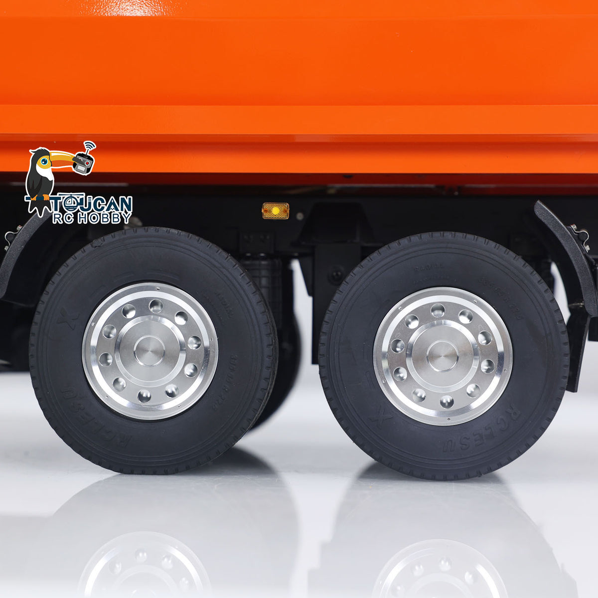 TOUCAN RC HOBBY LESU A0051-C 1/14 Metal Full Dump Trailer 2-Axle Heavy Haul Transport Vehicle Electric Landing Legs LED Lights for RC Tractor Truck DIY Models for Model Enthusiast