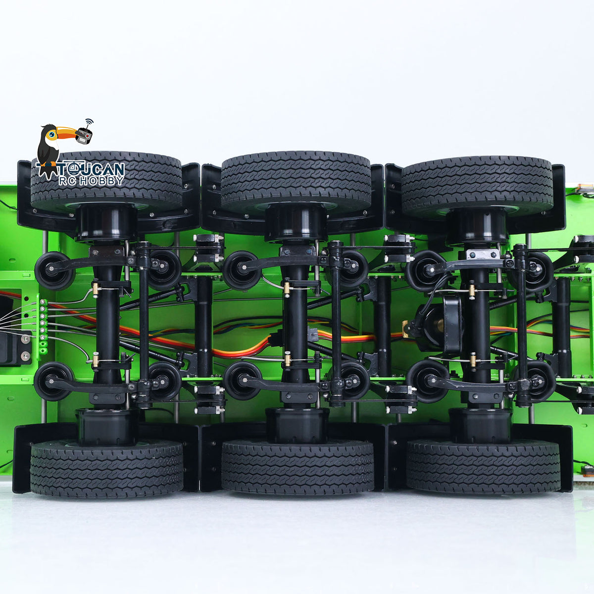 TOUCAN RC HOBBY LXY Painted 3 Axles Metal Semi Trailer W/ Support Legs Light System For 1/14 Remote Control Tractor Truck BM214 RC Forklift Model