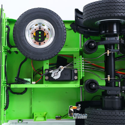 TOUCAN RC HOBBY LXY Painted 3 Axles Metal Semi Trailer W/ Support Legs Light System For 1/14 Remote Control Tractor Truck BM214 RC Forklift Model
